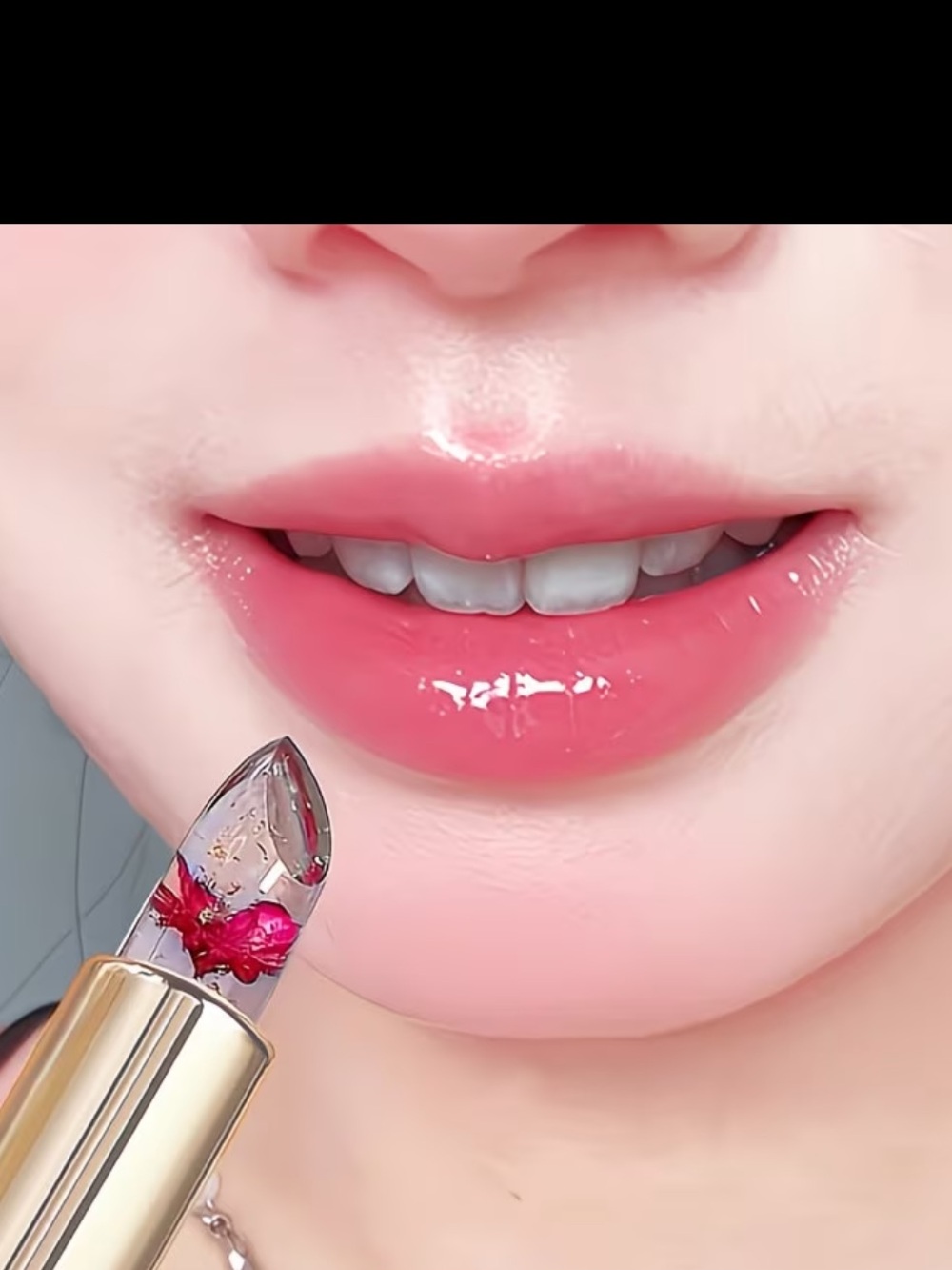 Floral Jelly Sheer Pink Lipstick - Glossy Hydration